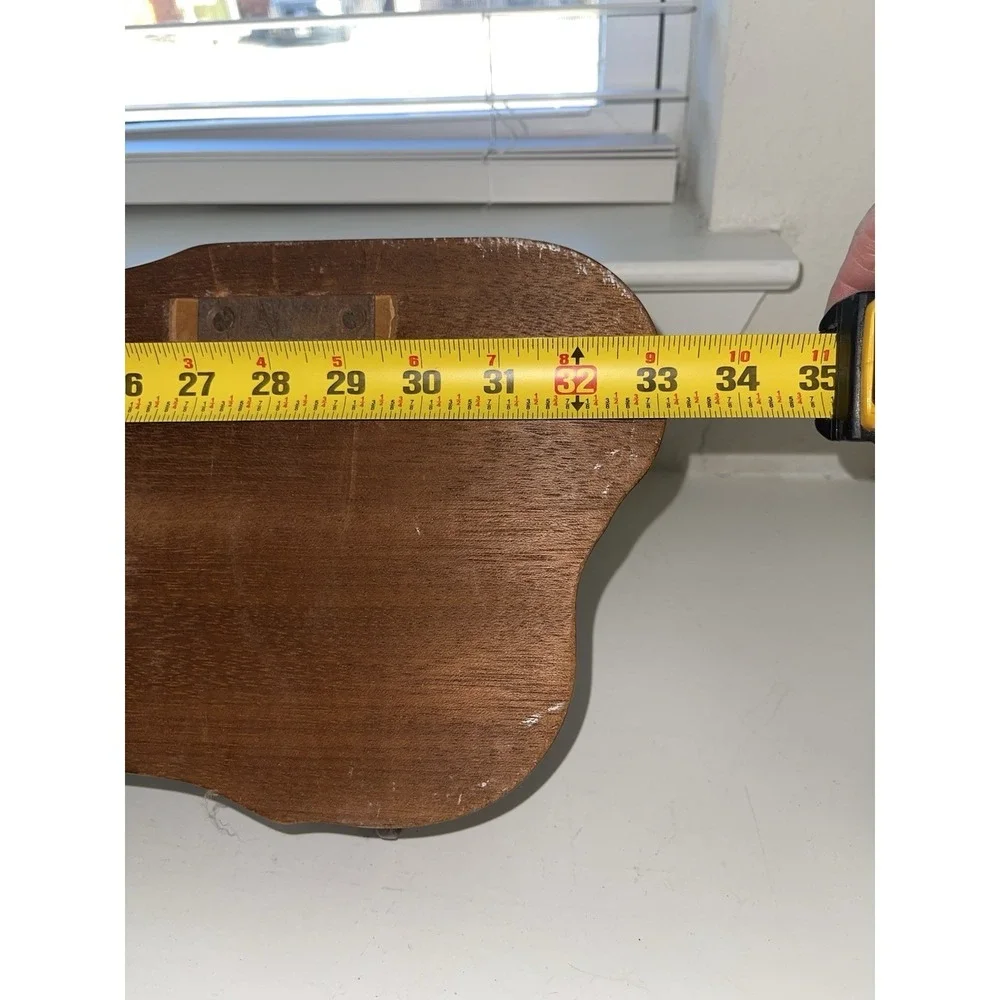 Vintage German STIL Wood Wall Shelf With‎ Coat Hooks Rattan/Cane Shelf READ